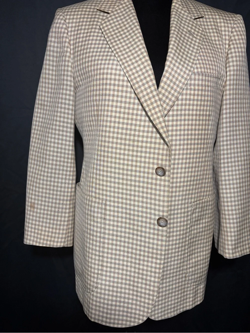 Classic 80s Buckingham Men’s Checked Sport Blazer